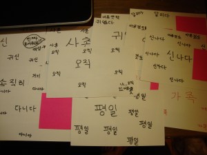 Picture is mine. Look at those fiiiiine index cards. I like my somma dem vocabs.