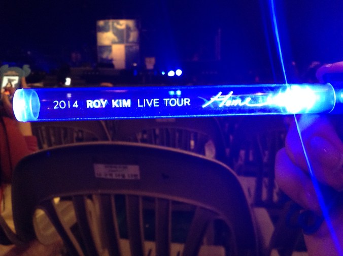 No pictures allowed AT ALL during most concerts in Korea, so this is before the concert began. Did Roy Kim waltz by two feet away from me while singing L-O-V-E? Yes. Am I somehow still alive? Yes. 